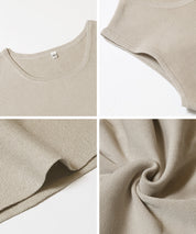 純色荷葉下擺無袖上衣 (Sleeveless peplum knit top)