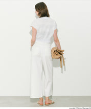 小高領條紋法式袖針織上衣 (French Sleeve Knit Top)