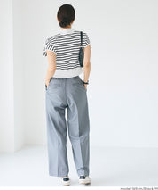 小高領條紋法式袖針織上衣 (French Sleeve Knit Top)