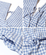 楊柳紋理 後綁帶V領連衣裙(Shirred back ribbon dress )