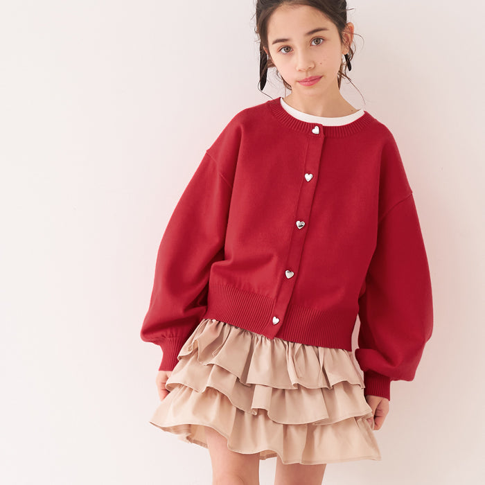 童裝愛心釦圓領針織外套