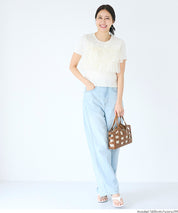 日系蕾絲造型短袖針織上衣 (Frill knit top)