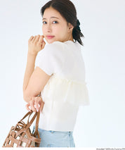 日系蕾絲造型短袖針織上衣 (Frill knit top)