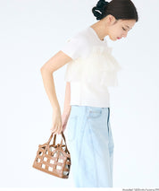 日系蕾絲造型短袖針織上衣 (Frill knit top)