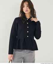 Cute Japanese Style Long-Sleeved Babydoll Top with Gold Buttons 