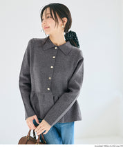 Cute Japanese Style Long-Sleeved Babydoll Top with Gold Buttons 