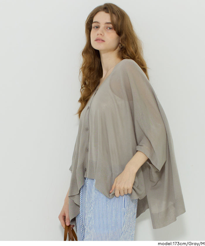 寬鬆蝙蝠袖休閒針織開衫 (Big Poncho Cardigan)
