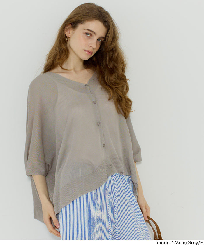 寬鬆蝙蝠袖休閒針織開衫 (Big Poncho Cardigan)