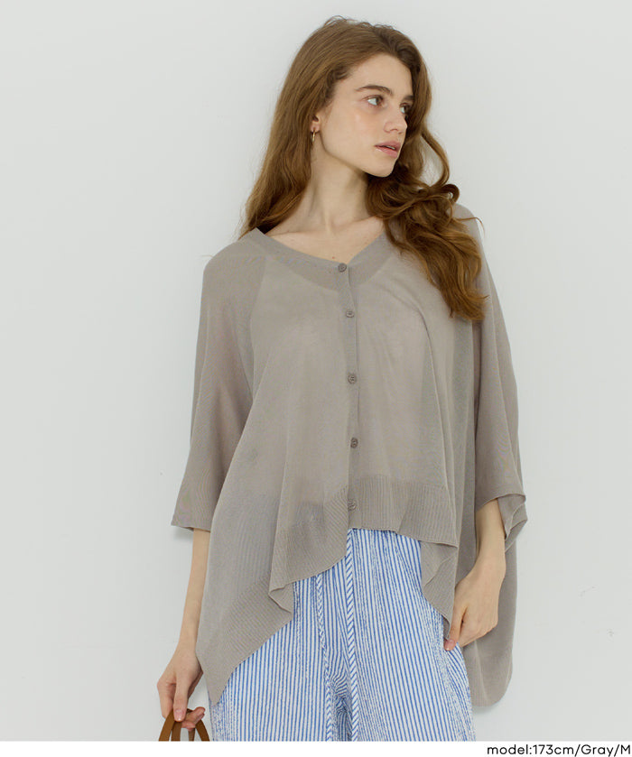 寬鬆蝙蝠袖休閒針織開衫 (Big Poncho Cardigan)