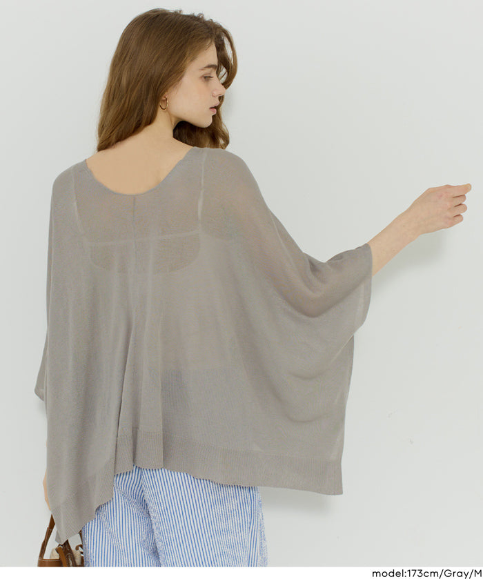 寬鬆蝙蝠袖休閒針織開衫 (Big Poncho Cardigan)