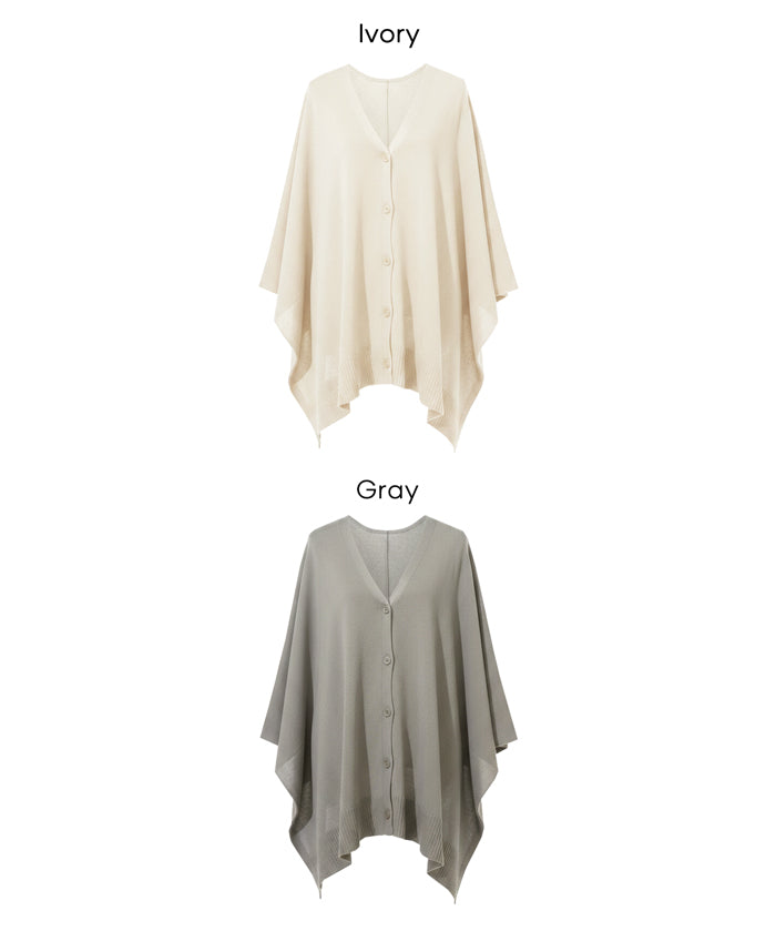 寬鬆蝙蝠袖休閒針織開衫 (Big Poncho Cardigan)