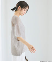 五分袖鏤空針織上衣(Mesh Knit )