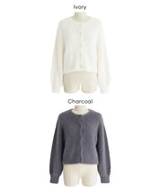 Soft and fluffy round neck long-sleeved knit sweater 