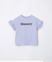 童裝造型法式袖LOGO短袖上衣