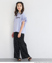 童裝造型法式袖LOGO短袖上衣