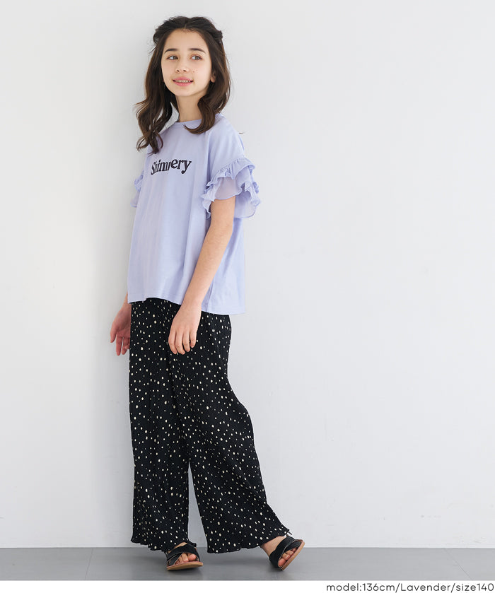 童裝造型法式袖LOGO短袖上衣