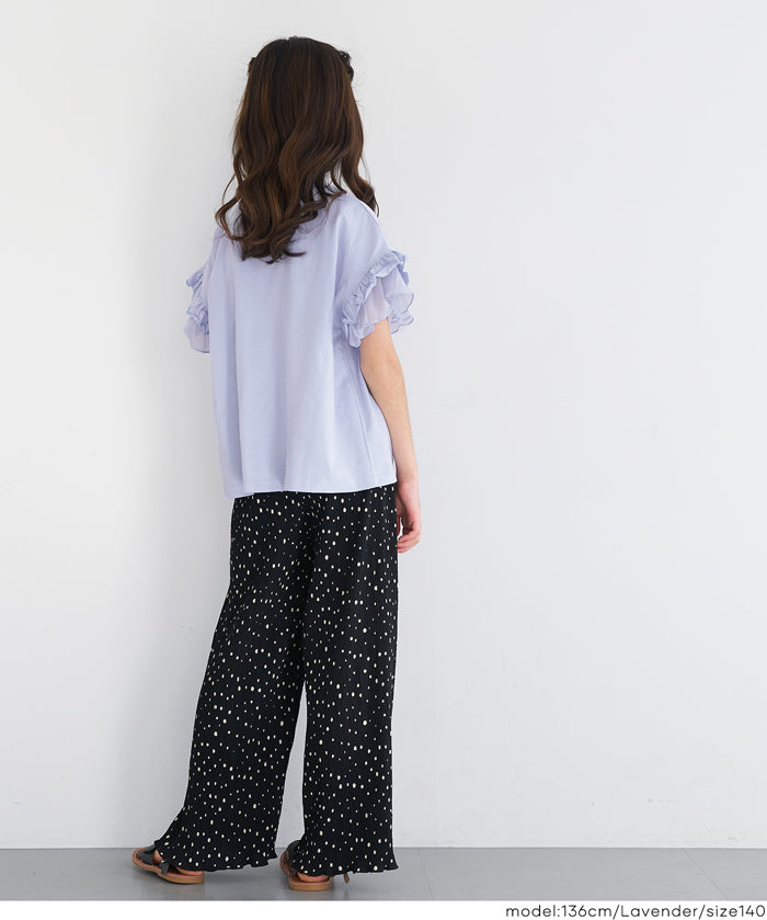 童裝造型法式袖LOGO短袖上衣