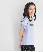 童裝造型法式袖LOGO短袖上衣