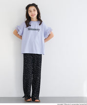 童裝造型法式袖LOGO短袖上衣