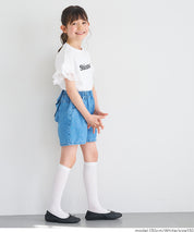 童裝造型法式袖LOGO短袖上衣