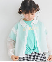 童裝日系設計感透膚長袖襯衫