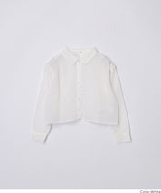 童裝日系設計感透膚長袖襯衫