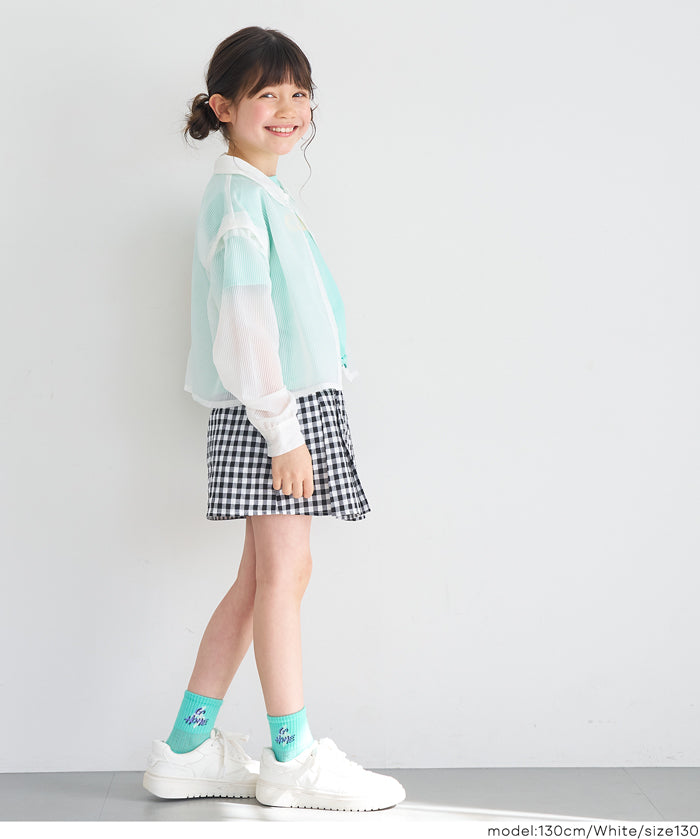 童裝日系設計感透膚長袖襯衫