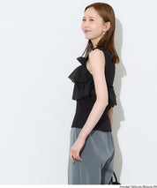 日系蕾絲拼接無袖針織上衣 (Sleeveless frill knit top)