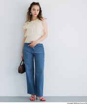 日系蕾絲拼接無袖針織上衣 (Sleeveless frill knit top)