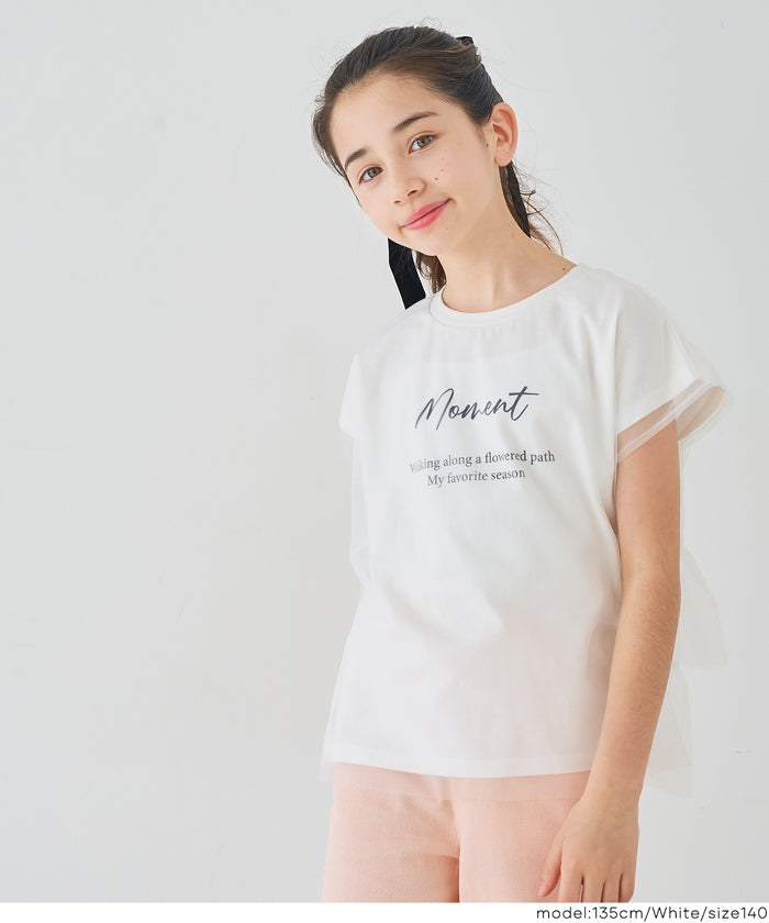 童裝蕾絲外罩設計感短袖上衣