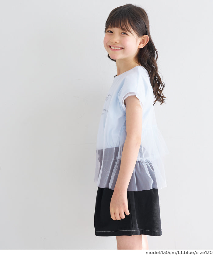 童裝蕾絲外罩設計感短袖上衣