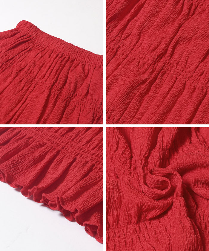 甜美皺褶造型彈性直筒長裙 (Stretch Shirred I-Line Skirt)