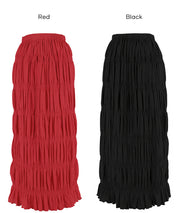 甜美皺褶造型彈性直筒長裙 (Stretch Shirred I-Line Skirt)