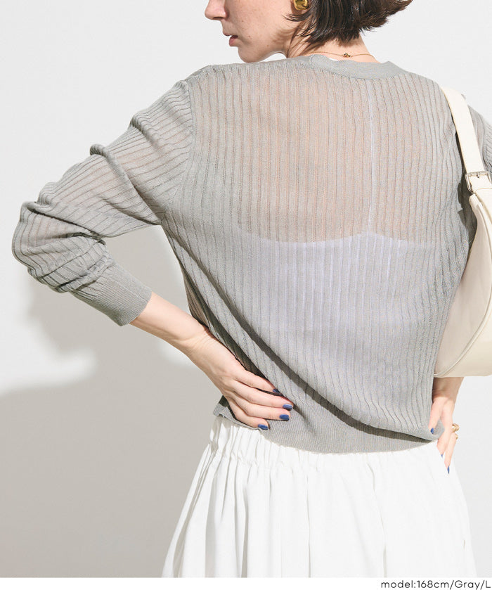 輕盈透膚合身針織外套