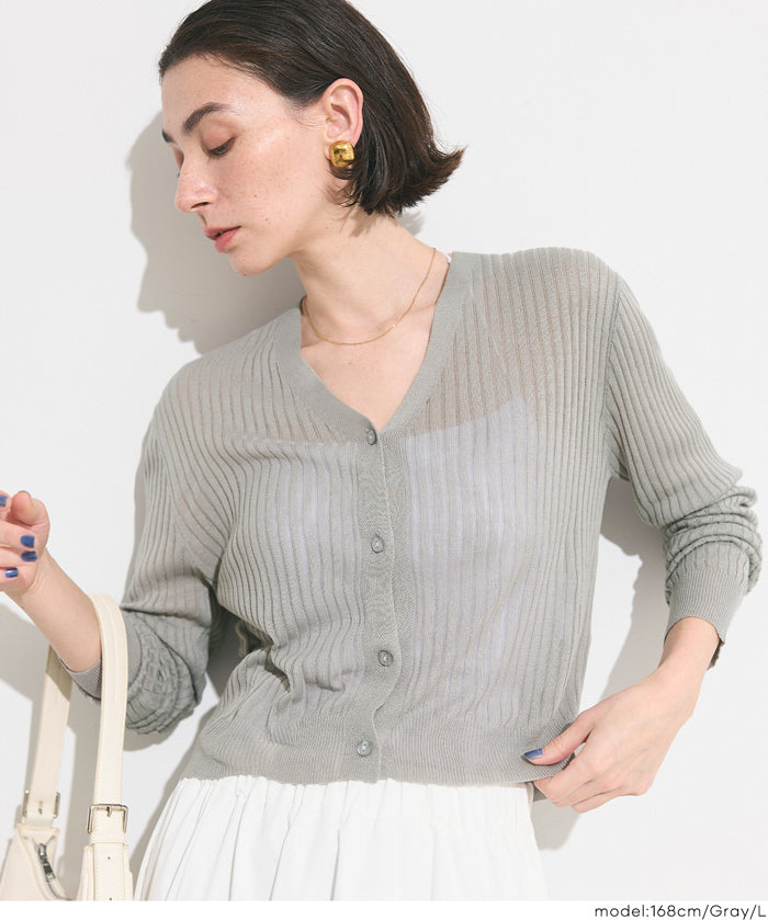 輕盈透膚合身針織外套