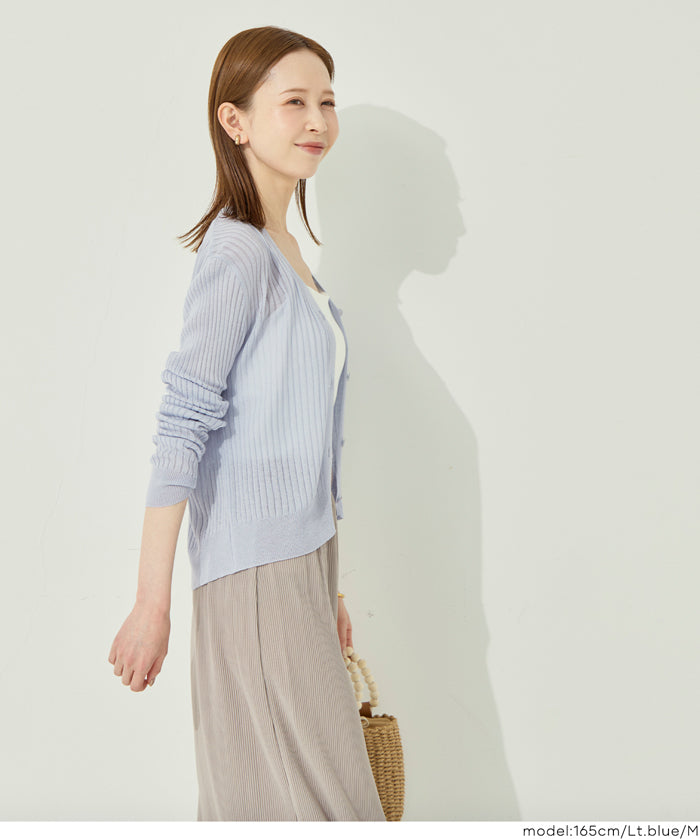 輕盈透膚合身針織外套