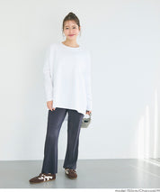 彈性細百褶休閒長褲