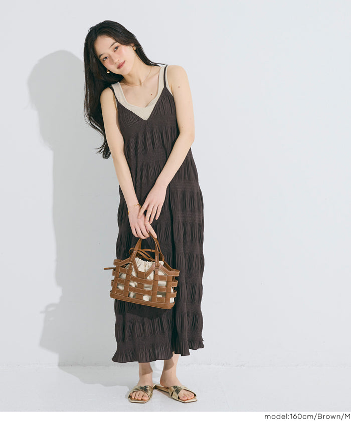 設計感細肩帶連衣裙