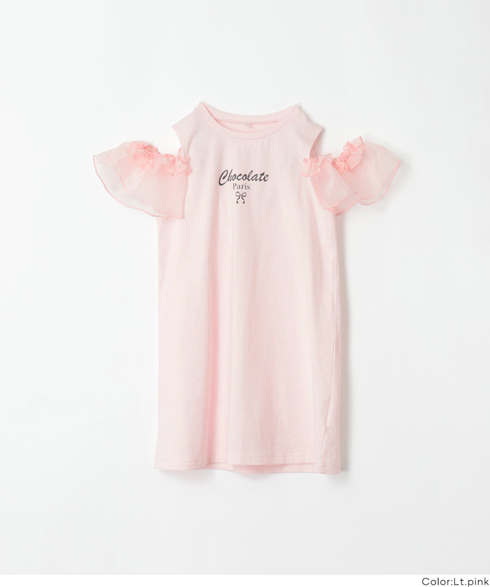 Girls' off-the-shoulder dress