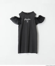 Girls' off-the-shoulder dress