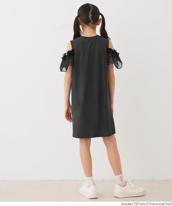 Girls' off-the-shoulder dress