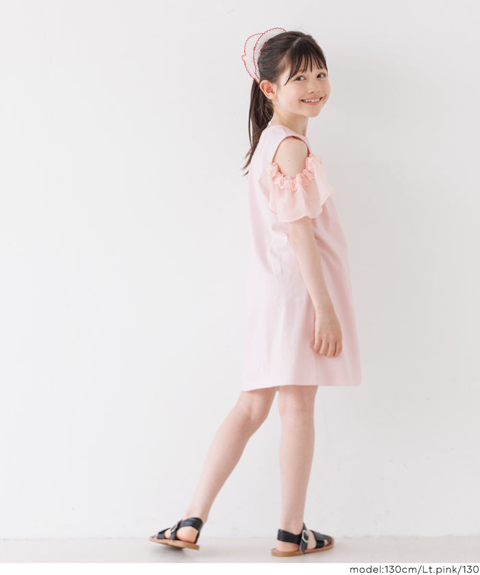 Girls' off-the-shoulder dress
