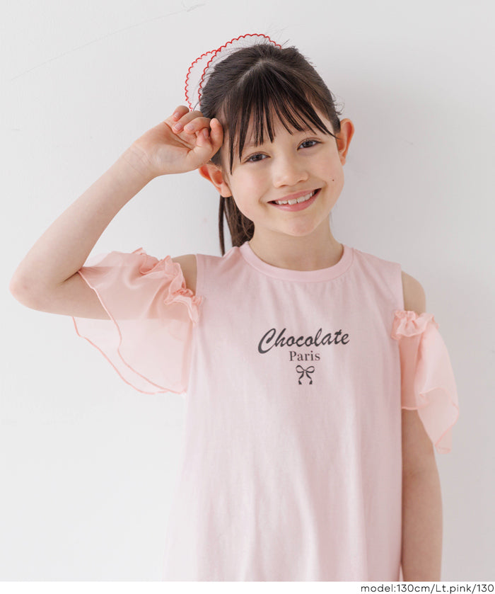 Girls' off-the-shoulder dress