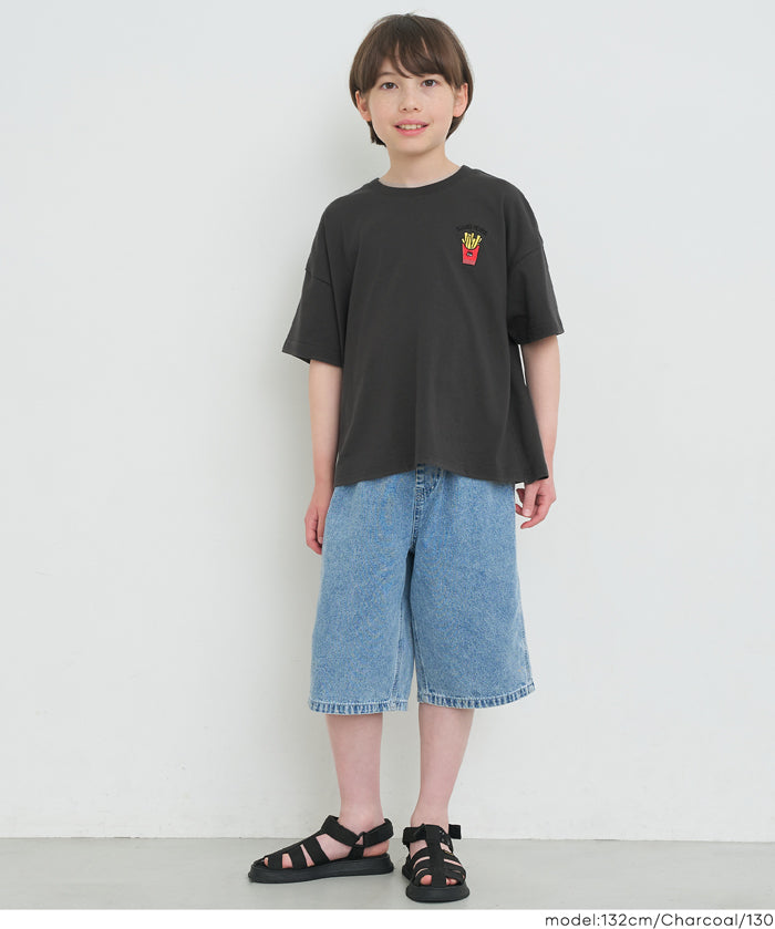 童裝薯條刺繡短袖上衣