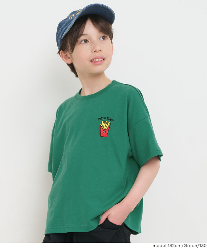 童裝薯條刺繡短袖上衣