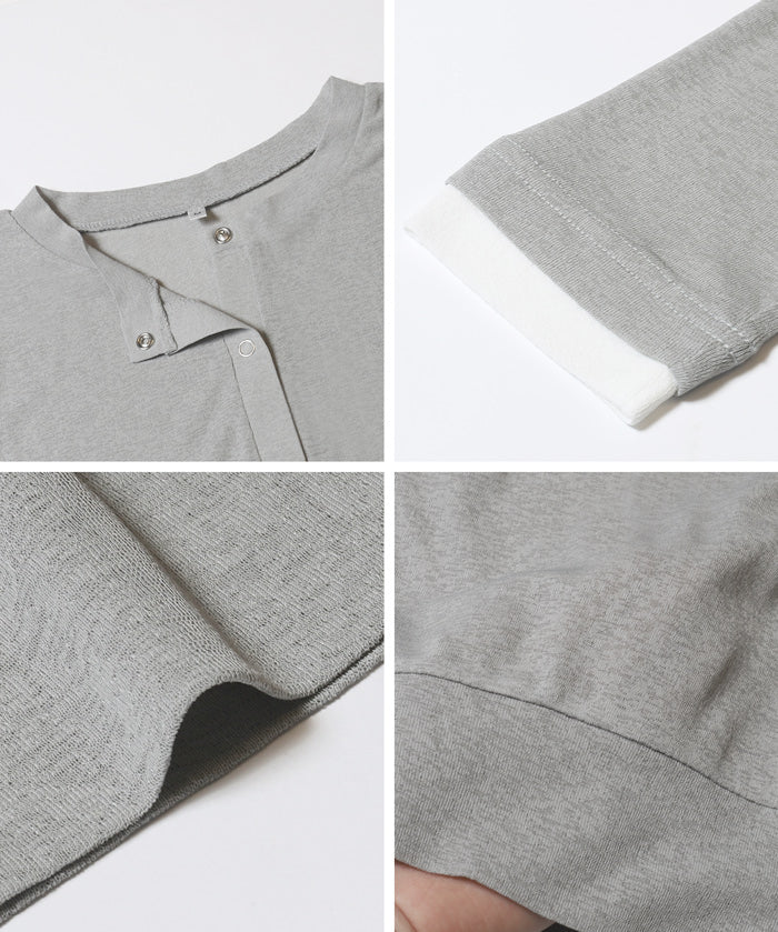 假兩件設計彈性透膚開衫