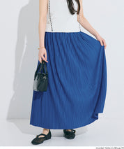 氣質光澤感皺褶A字不規則百褶裙 (Random Pleated Skirt)