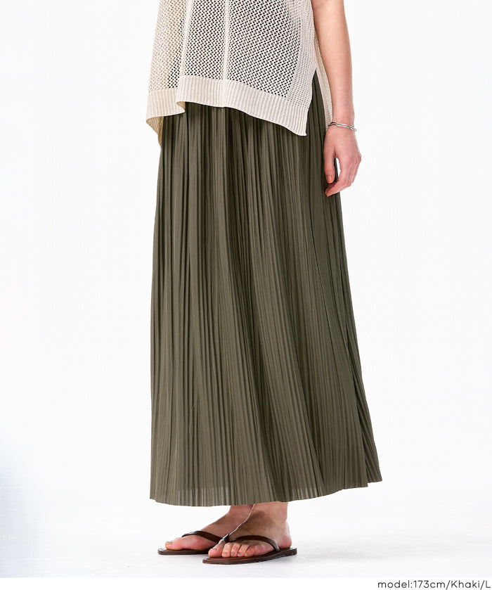 氣質光澤感皺褶A字不規則百褶裙 (Random Pleated Skirt)