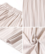 氣質光澤感皺褶A字不規則百褶裙 (Random Pleated Skirt)
