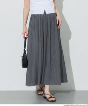氣質光澤感皺褶A字不規則百褶裙 (Random Pleated Skirt)